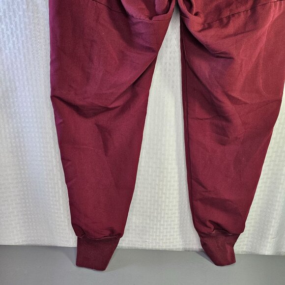 Figs Burgundy Jogger Scrub Pants With Drawstring Waist and pockets - Picture 8 of 10